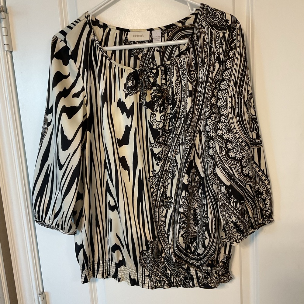 Chico's Black and White Women's Top